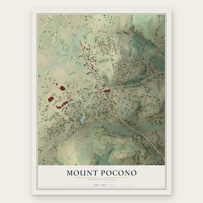 Mount Pocono, Pennsylvania map print, the full design