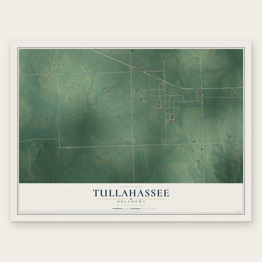 Tullahassee, Oklahoma map print, the full design