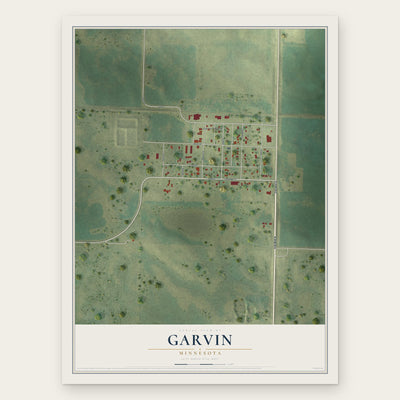 Garvin, Minnesota map print, the full design
