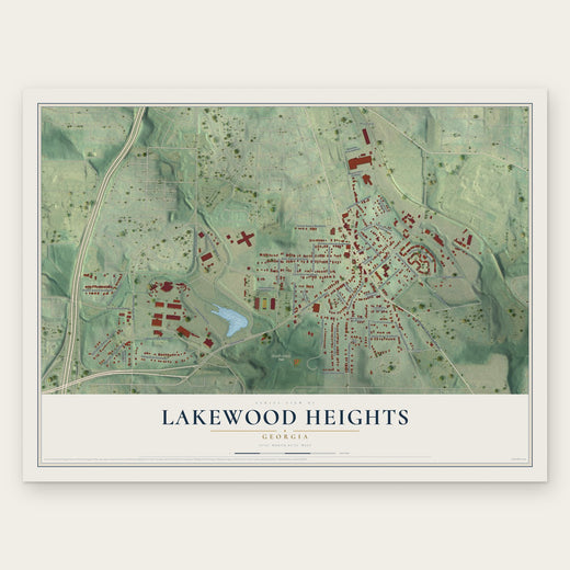 Lakewood Heights, Georgia map print, the full design