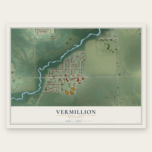 Vermillion, Minnesota map print, the full design