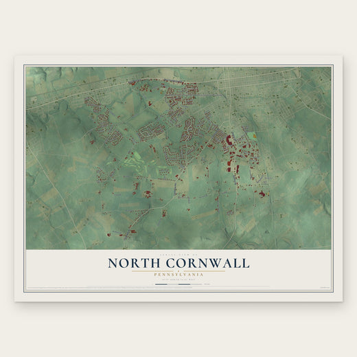 North Cornwall, Pennsylvania map print, the full design