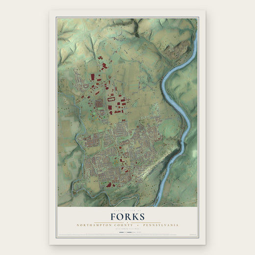 Forks, Northampton County, Pennsylvania map print, the full design