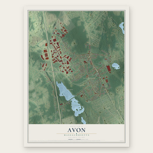Avon, Massachusetts map print, the full design