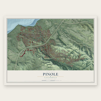 Pinole, California map print, the full design
