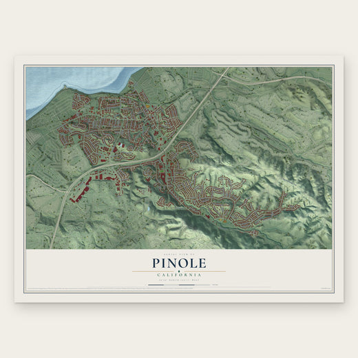 Pinole, California map print, the full design