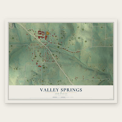 Valley Springs, Arkansas map print, the full design