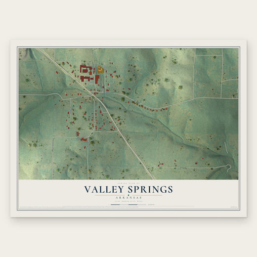 Valley Springs, Arkansas map print, the full design