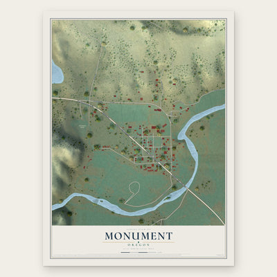 Monument, Oregon map print, the full design