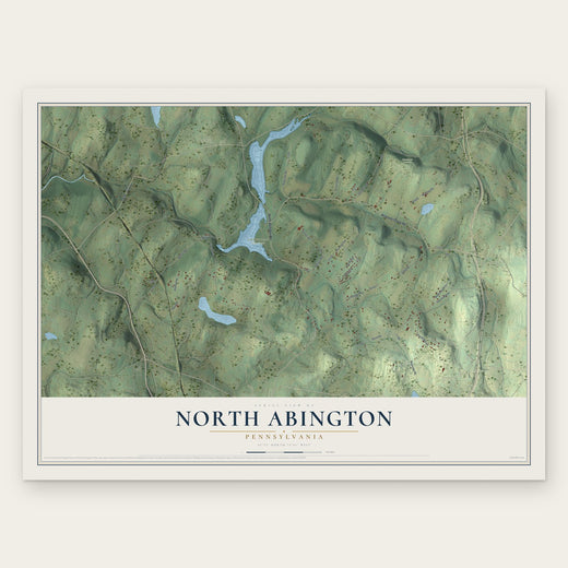 North Abington, Pennsylvania map print, the full design