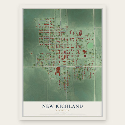 New Richland, Minnesota map print, the full design
