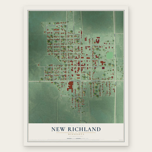 New Richland, Minnesota map print, the full design