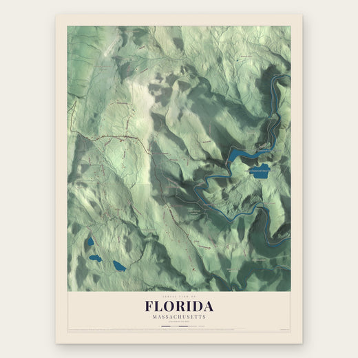 Florida, Massachusetts map print, the full design