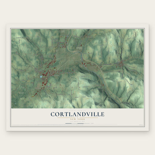 Cortlandville, New York map print, the full design