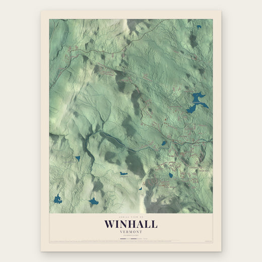 Winhall, Vermont map print, the full design