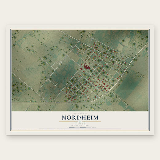 Nordheim, Texas map print, the full design