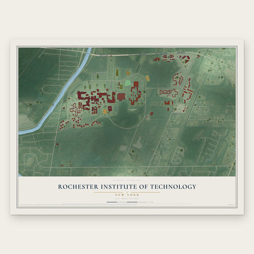 Rochester Institute of Technology, New York map print, the full design