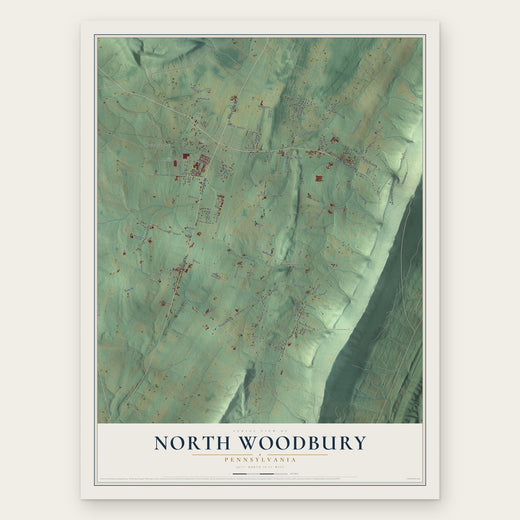 North Woodbury, Pennsylvania map print, the full design