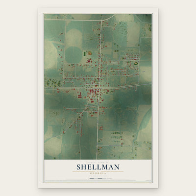 Shellman, Georgia map print, the full design
