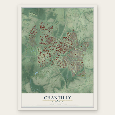 Chantilly, Virginia map print, the full design