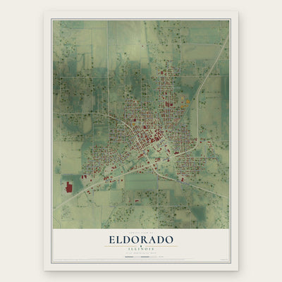 Eldorado, Illinois map print, the full design