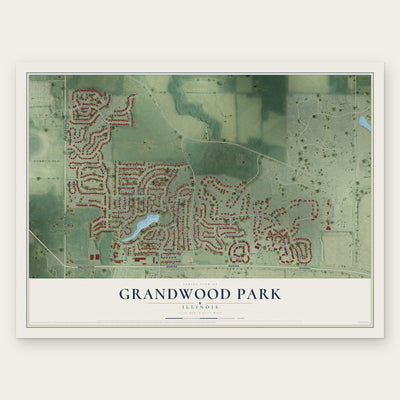 Grandwood Park, Illinois map print, the full design