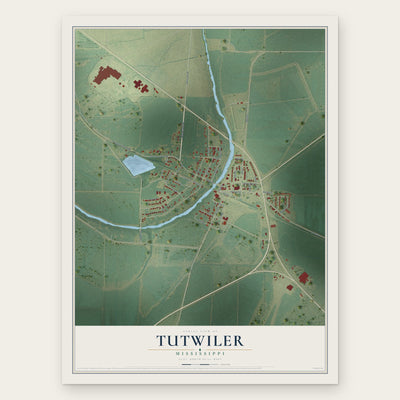 Tutwiler, Mississippi map print, the full design