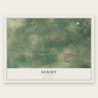 Kersey, Colorado map print, the full design