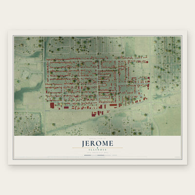 Jerome, Illinois map print, the full design