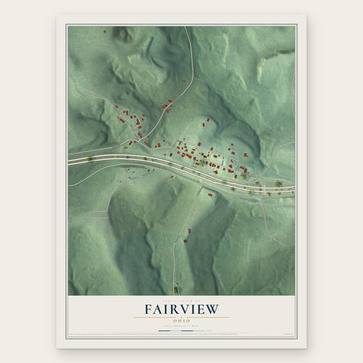 Fairview, Ohio map print, the full design