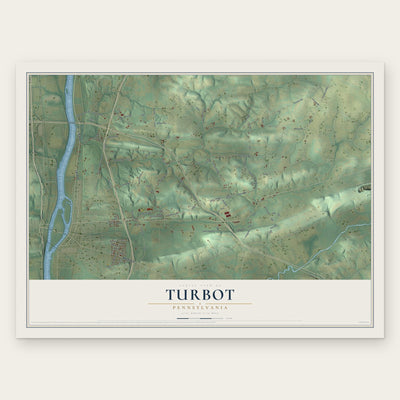 Turbot, Pennsylvania map print, the full design