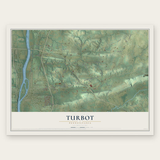 Turbot, Pennsylvania map print, the full design