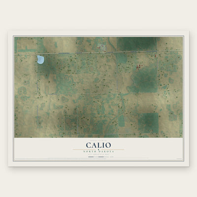 Calio, North Dakota map print, the full design