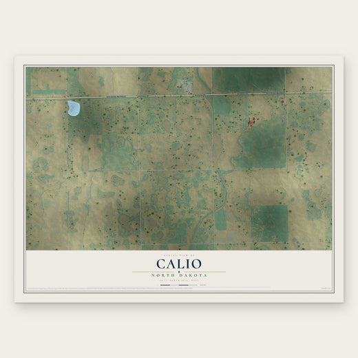 Calio, North Dakota map print, the full design