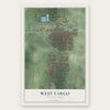 West Fargo, North Dakota map print, the full design