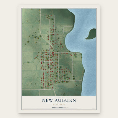 New Auburn, Minnesota map print, the full design