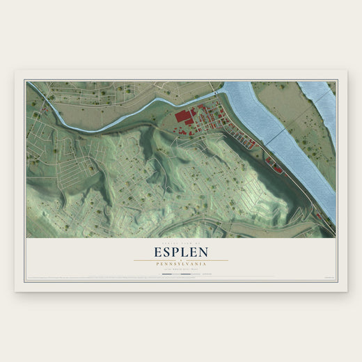 Esplen, Pennsylvania map print, the full design