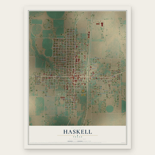 Haskell, Texas map print, the full design