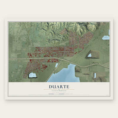 Duarte, California map print, the full design