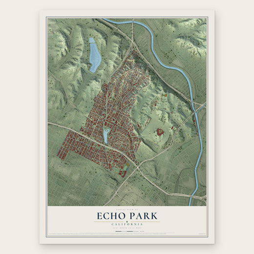Echo Park, California map print, the full design