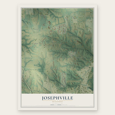 Josephville, Missouri map print, the full design