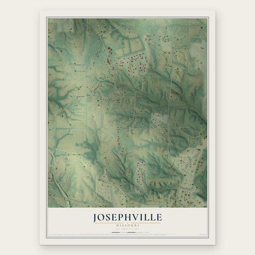 Josephville, Missouri map print, the full design