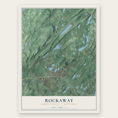 Rockaway, Morris County, New Jersey map print, the full design