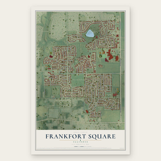 Frankfort Square, Illinois map print, the full design