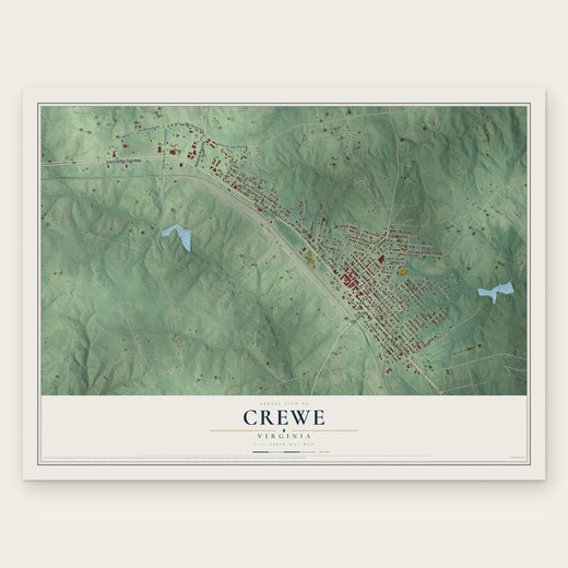 Crewe, Virginia map print, the full design