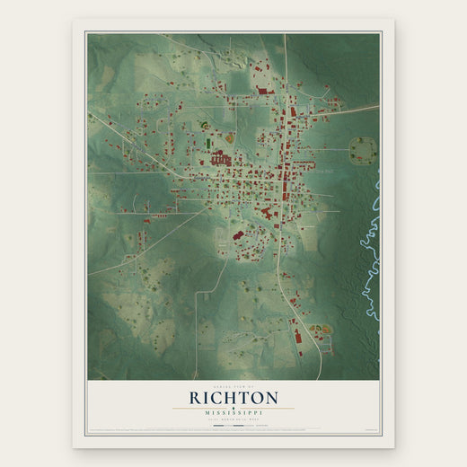 Richton, Mississippi map print, the full design