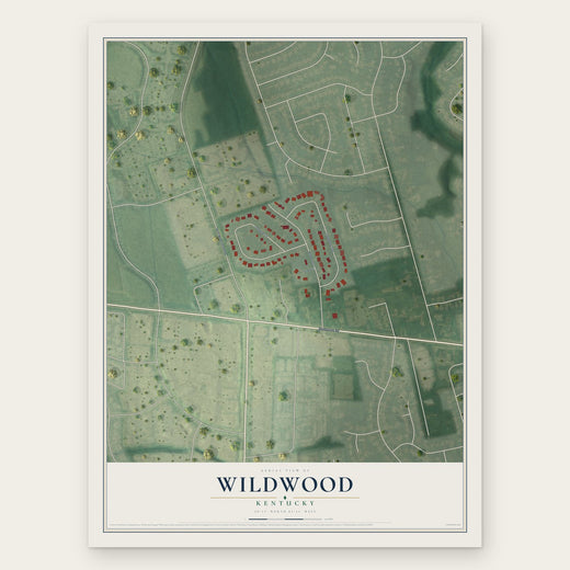 Wildwood, Kentucky map print, the full design