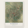 Waterville, Washington map print, the full design