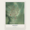 Medora, Illinois map print, the full design