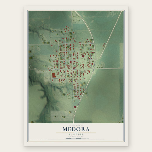 Medora, Illinois map print, the full design